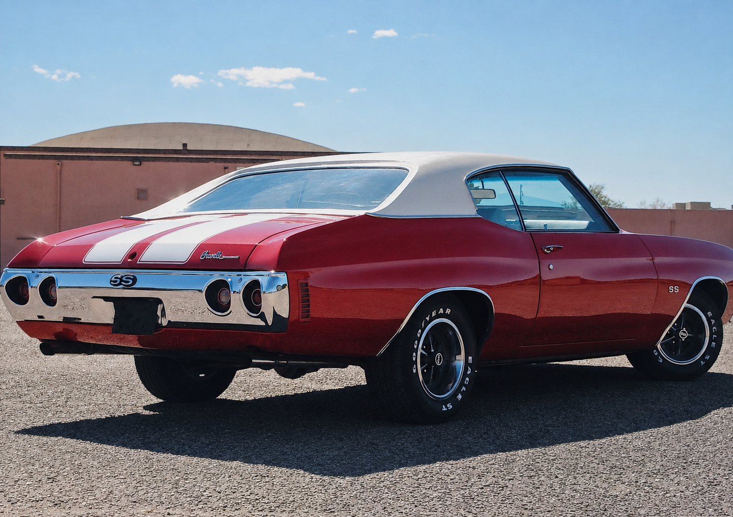 Enhanced rear view of the 1972 Chevrolet Chevelle SS
