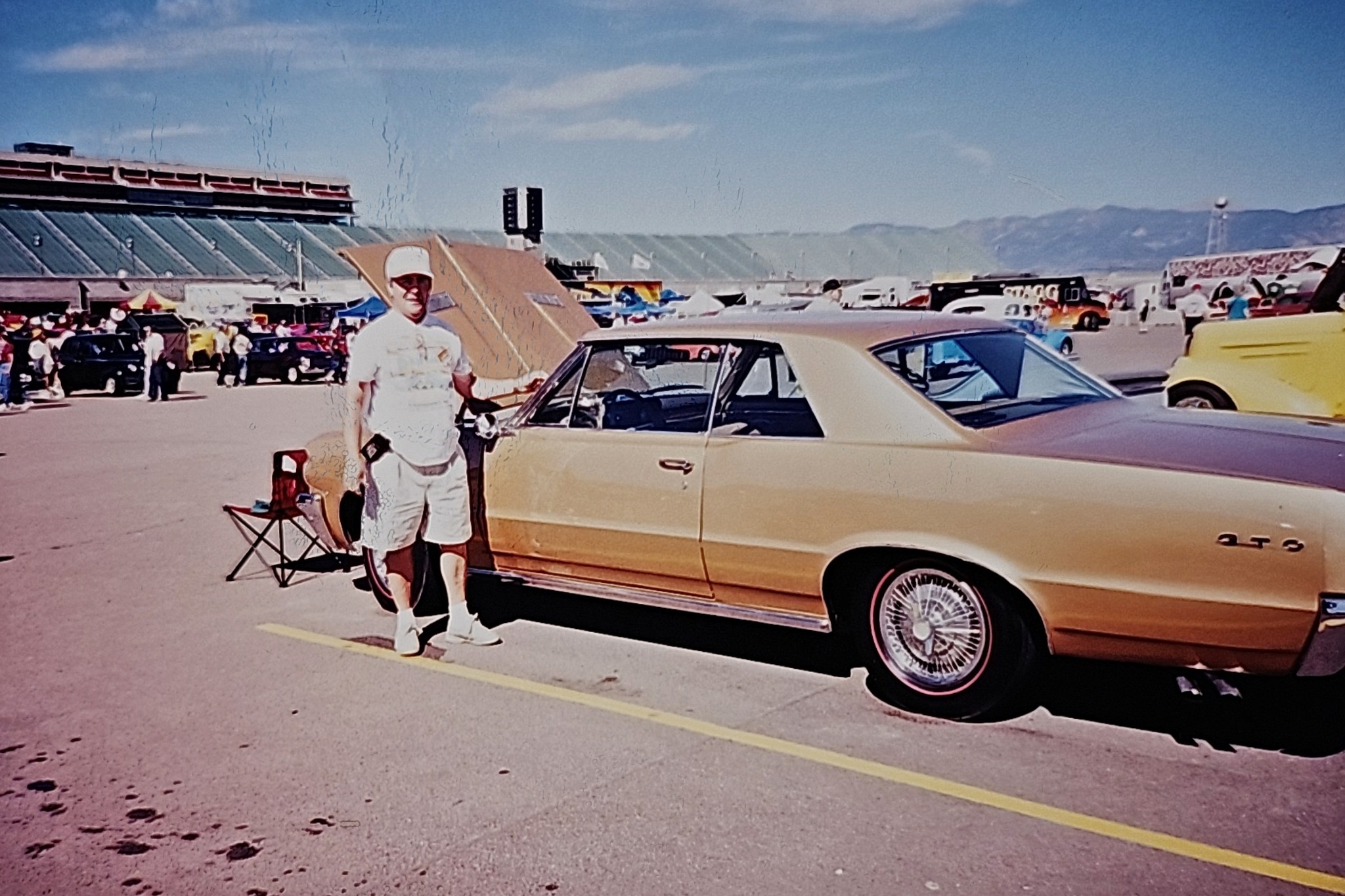 Larry showing a Pontiac GTO at a car event