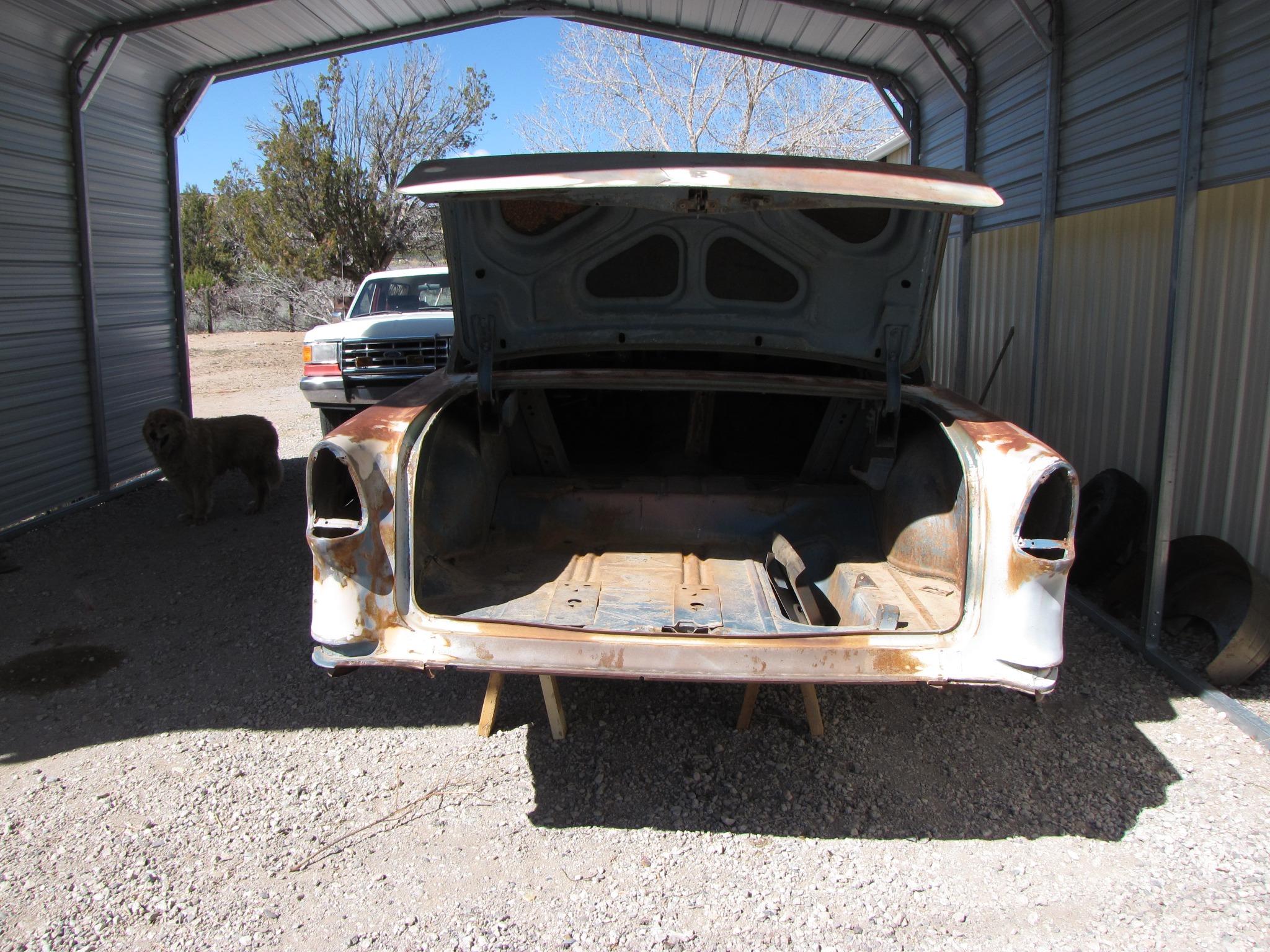 The stripped trunk and rear body of Midnight Storm
