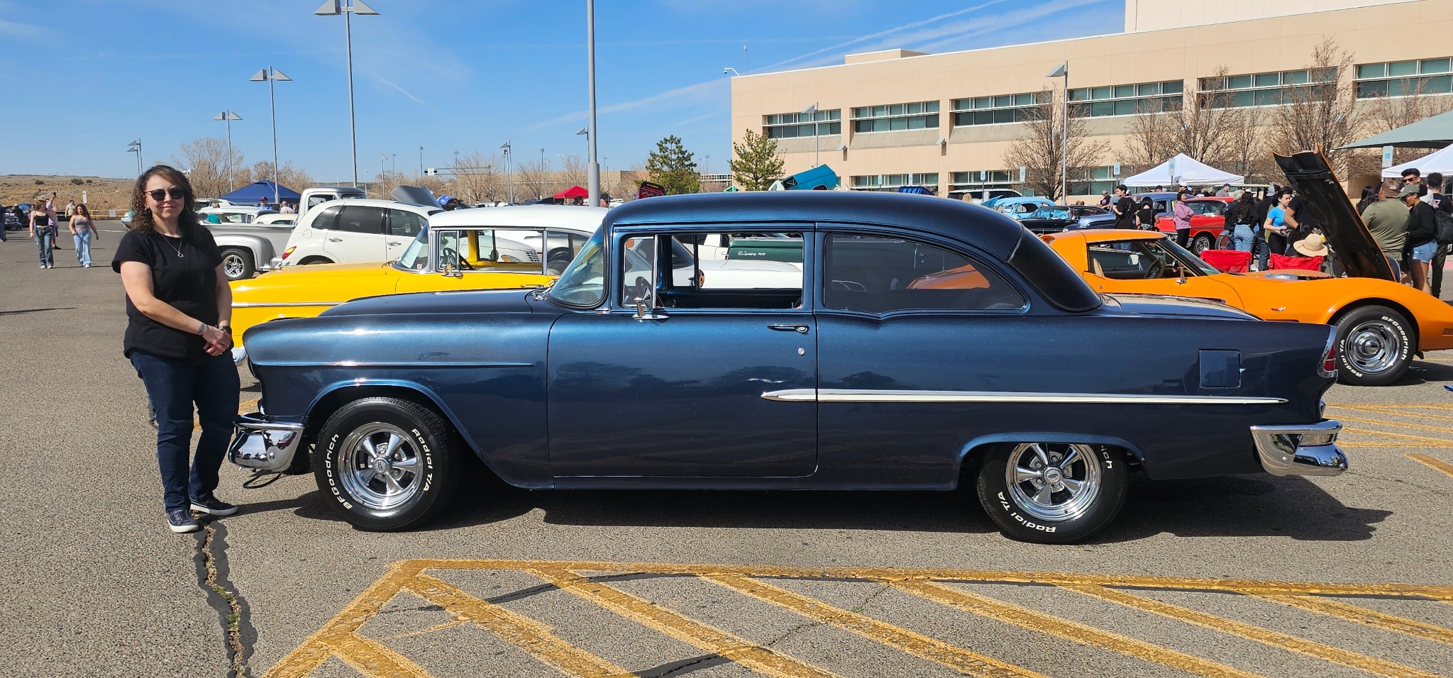 Teresita Martinez showing Midnight Storm at a car show